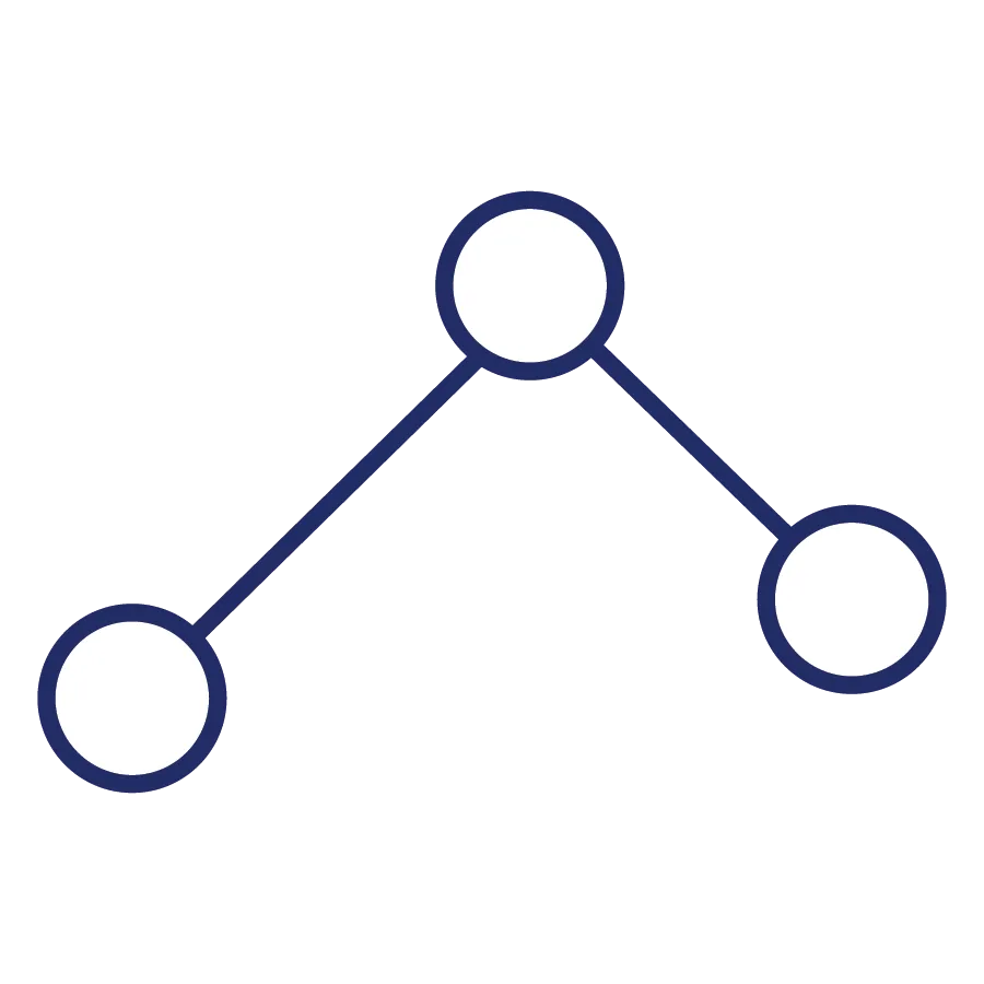 three dots connected by lines