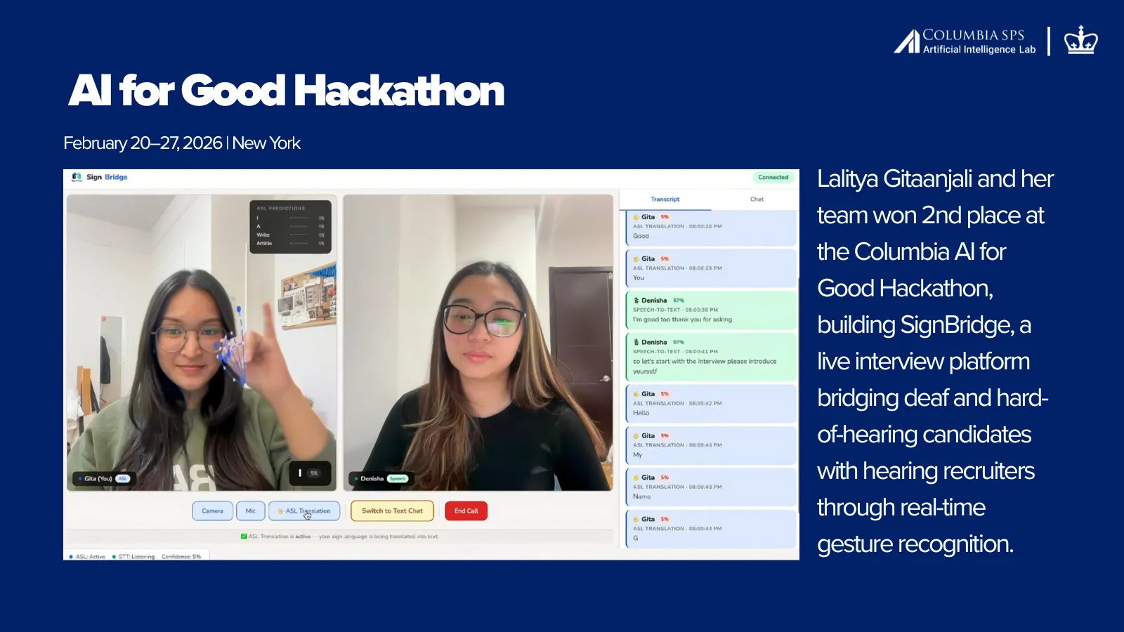 Columbia AI for Good Hackathon
